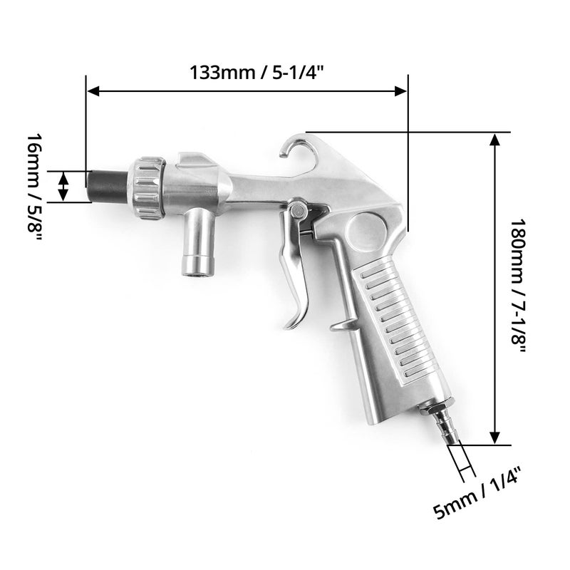 QWORK Sand Blaster Gun Kit, with 4 PCS Ceramic Nozzles, for Sandblaster - Image 5